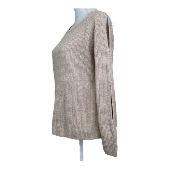 BB Dakota Tan Knit Slit Sleeve Sweater S – Fall Neutral - Picture 4 of 9